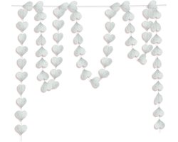 Hartjes Decoratie Valentijn Slinger Romantische Versiering Gender Reveal Versiering Geboorte Babyshower Zilver – 4 Meter