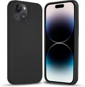 Coverzs Solid silicone case geschikt voor Apple iPhone 14 Plus (zwart) - iPhone 14 Plus hoesje zwart - iPhone 14 Plus case geschikt voor Apple - Luxe siliconen hoesje met 3-laags bescherming