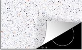 KitchenYeah - Inductie beschermer - Graniet print - Terrazzo - Design - Wit - Inductie fornuis - Afdekplaat voor kookplaat - 77x51 cm - Keuken accessoires