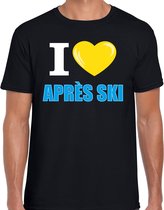 Bellatio Decorations I love Apres-ski t-shirt wintersport zwart - heren XXL