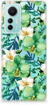 Silicone Back Cover Xiaomi 12 Lite Telefoon Hoesje Orchidee Groen