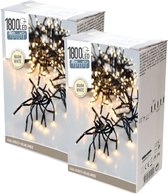 Kerstverlichting - Lichtsnoer - 2 stuks - 1800 LED's - Lengte: 36 meter - Extra warm wit