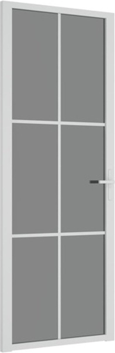 vidaXL - Binnendeur - 76x201,5 - cm - ESG-glas - en - aluminium - wit