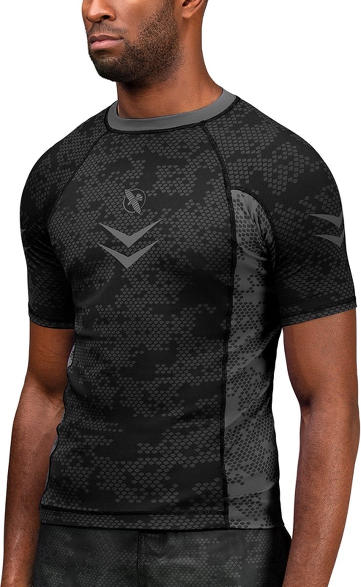 Hayabusa Arrow Ranked Short Sleeve Rashguard - Zwart - maat S