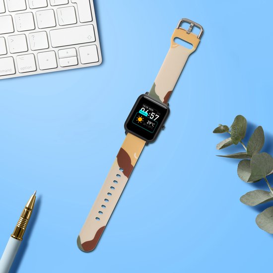 Kwmobile Elastisch Smartwatch-bandje – Compatibel Met Amazfit Bip 6, Katoenen Scrunchie-stijl, Zwart, 14-19 Cm