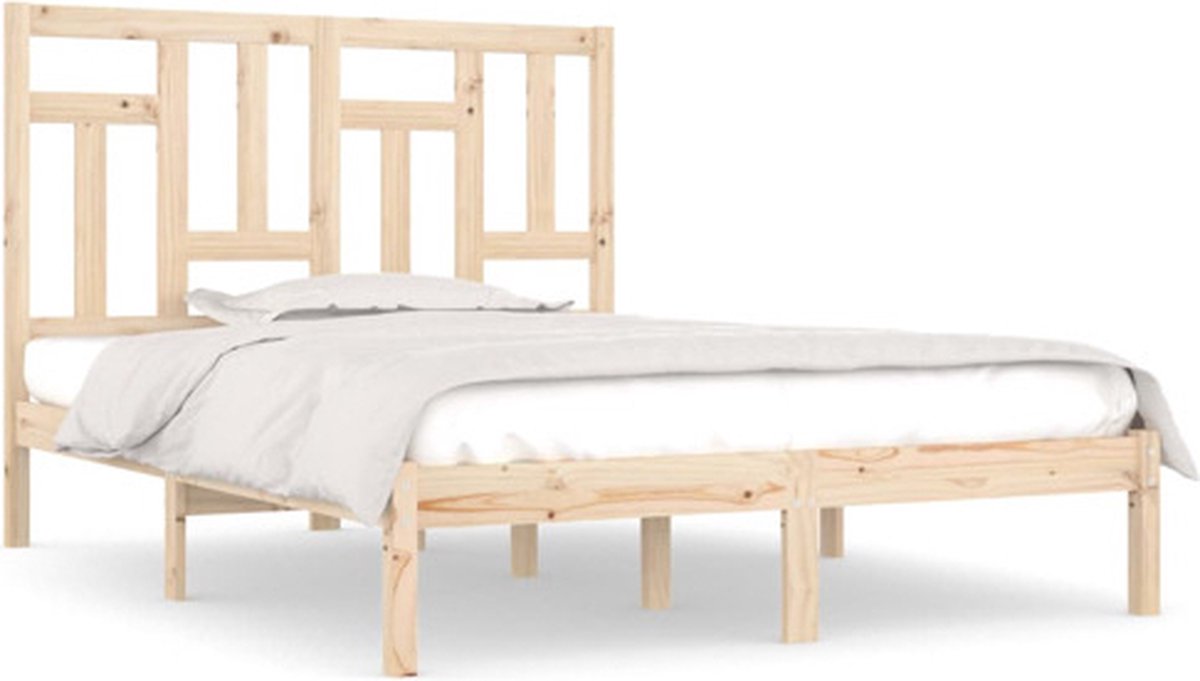 vidaXL - Bedframe - massief - hout - 135x190 - cm