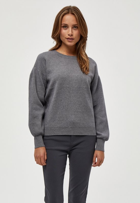 Minus Lupi Knit Pullover Truien & vesten Dames - Sweater - Hoodie - Vest- Lichtgrijs - Maat XL