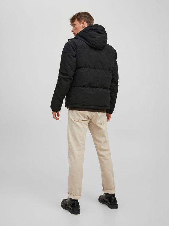 JACK & JONES Heren Wayne Hoodie Puffer Jacke Schwarz