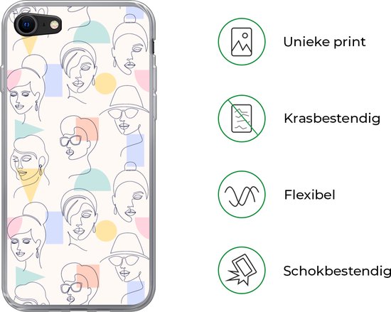 Coque iPhone SE 2020 - Fille - Femme - Motifs - Pastel - Fille - Kids - Enfants - Enfant - Coque de téléphone en Siliconen