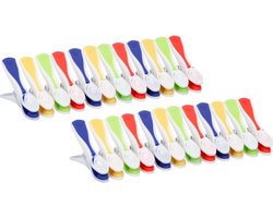 Wasknijpers - 96x stuks - multi-kleur - kunststof - wasspelden