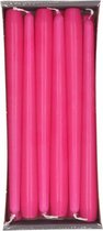 12x Fuchia roze dinerkaarsen 25 cm 8 branduren - Geurloze kaarsen fuchia roze - Tafelkaarsen/kandelaarkaarsen