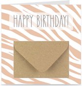 Kaart met cadeau envelopje / Verjaardagskaart / Wenskaart | HAPPY BIRTHDAY | voor geld of cadeaukaart | roze