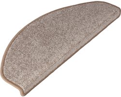 FLOORDIREKT Trapmat - Sundae - Zelfklevend - Halfrond - Beige - 23,5 x 65 cm
