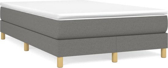 Sommier tapissier The Living Store - Gris foncé - 203 x 120 x 25 cm - Tissu et contreplaqué - Durable - Pieds de support - Sommier à lattes en contreplaqué - Instructions de montage disponibles