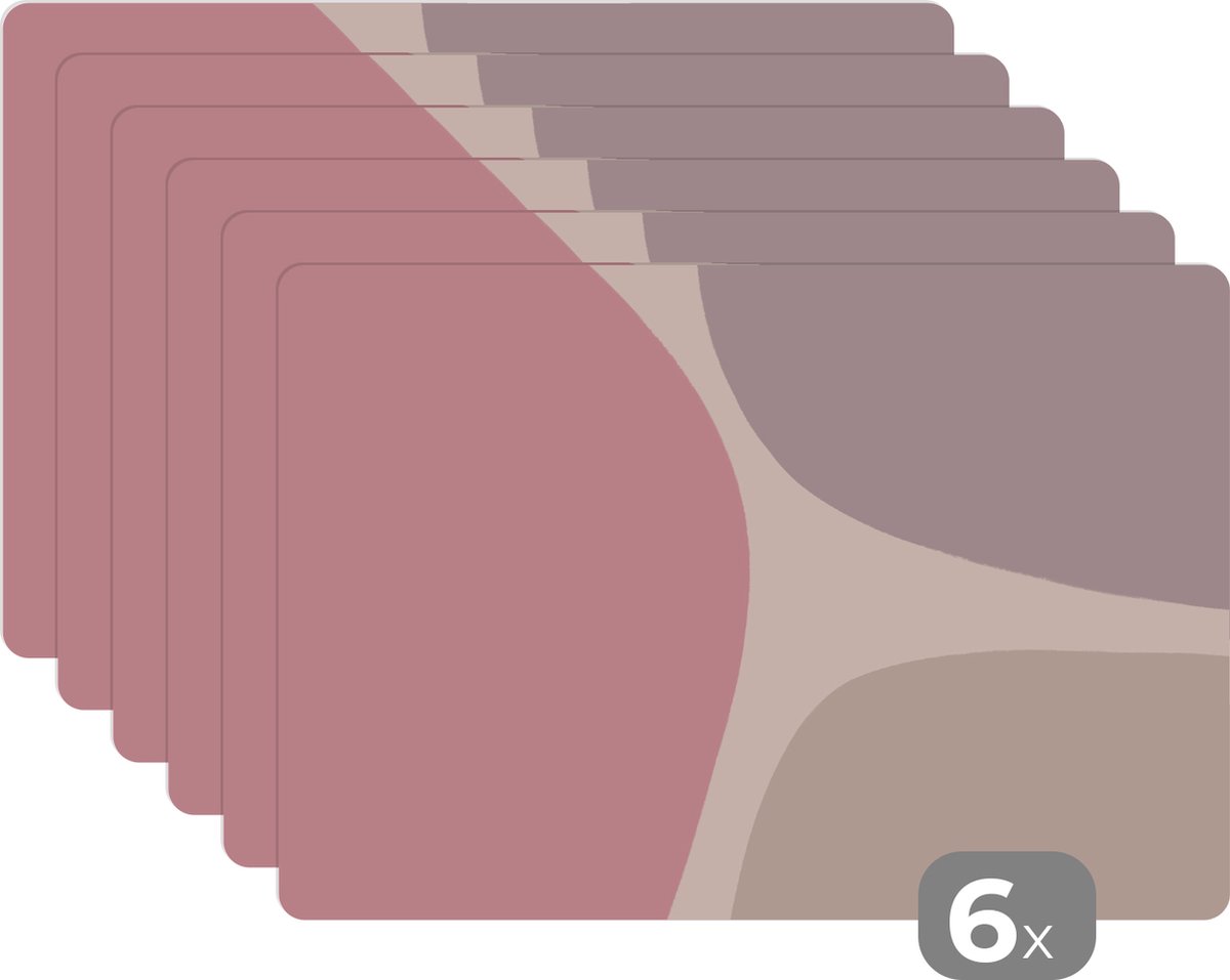 Placemat - Pastel - Design - Abstract - Placemats - Onderleggers placemat - 45x30 cm - 6 stuks