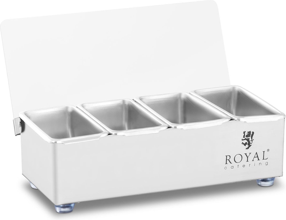 Royal Catering Kruiderijhouder - RVS - 4 x 0,4 L - Royal Catering
