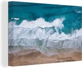 Canvas Schilderij Strand - Zee - Water - Blauw - 120x80 cm - Wanddecoratie