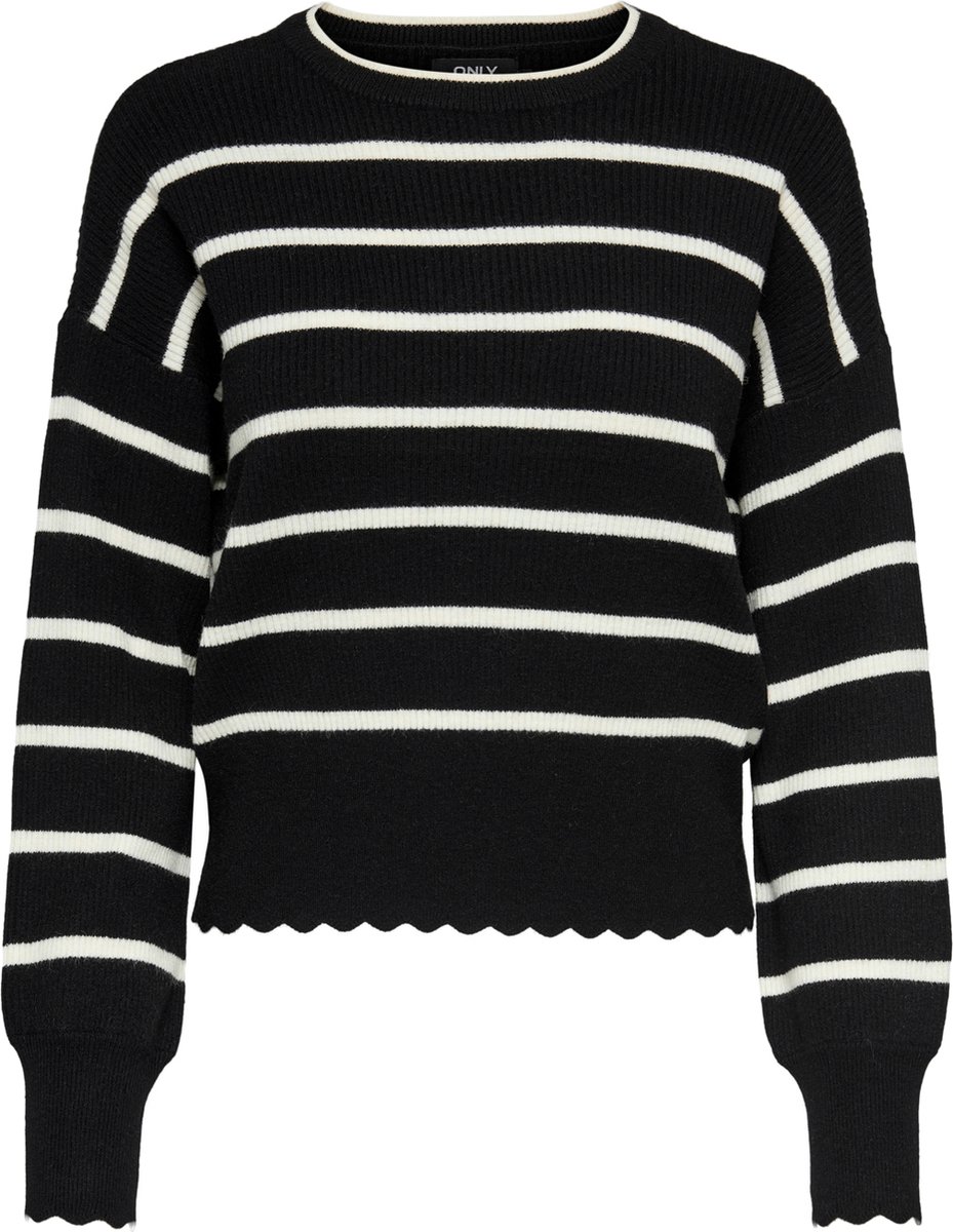 ONLY ONLIBI LS STRIPE  O-NECK CC KNT Dames Trui - Maat L