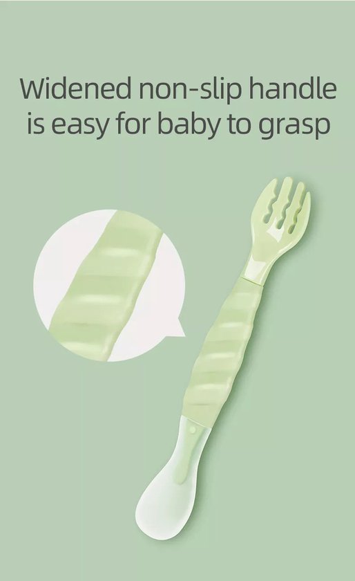 Multifunctioneel Vork & lepel - Bestek baby en kind- Oefenbestek - blauw van Little Dutch — afbeelding 5