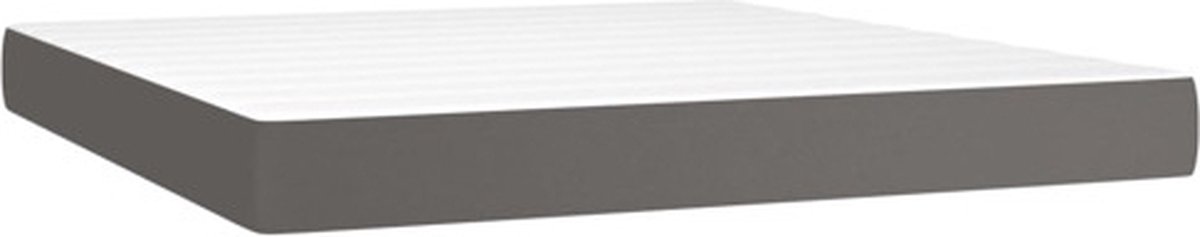 vidaXL - Pocketveringmatras - medium - 160x200x20 - cm - kunstleer - grijs