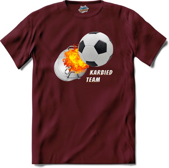 Foto: Carbied bus voetbal schieten oud en nieuw melkbus vuurwerk t shirt unisex burgundy maat xxl