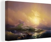 Canvas Schilderij The Ninth Wave - schilderij van Ivan Aivazovsky - 60x40 cm - Wanddecoratie