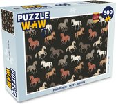 Puzzel Paarden - Wit - Bruin - Meisjes - Kinderen - Meiden - Legpuzzel - Puzzel 500 stukjes