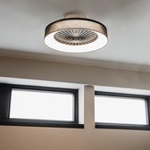 QAZQA emily - Moderne LED Plafondventilator met lamp - 1 lichts - Ø 47 cm - Zwart - Woonkamer | Slaapkamer | Keuken
