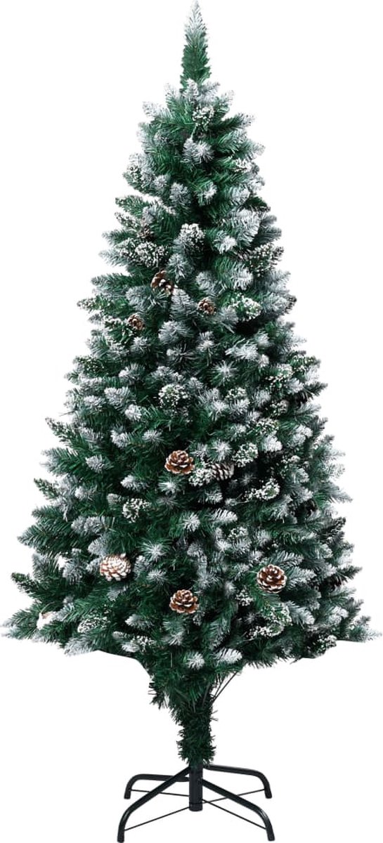 Prolenta Premium - Kunstkerstboom met dennenappels en witte sneeuw 180 cm