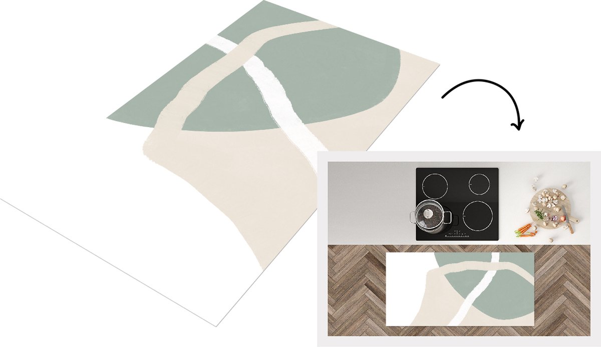 KitchenYeah Keukenloper - Loper keuken - Minimalisme - Pastel - Design - 120x60 cm - Keukenloper vinyl Multicolor