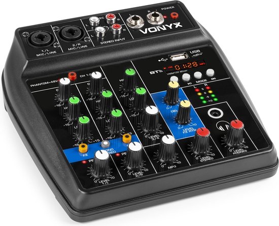 Table de mixage USB - Vonyx VMM100 - Table de mixage Audio 4 canaux avec  Bluetooth
