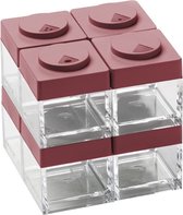 Omada - Brickstore - Kruidenpotjes - Set van 8 Stuks - met Strooideksel - Rood