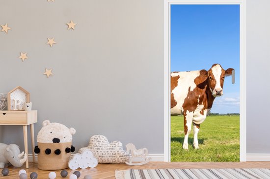 Sticker de porte Vaches - Ferme - Herbe - Nature - Animaux - 75x205 cm - Poster de porte