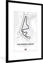 Fotolijst incl. Poster - Racebaan - Yas Marina Circuit - Circuit - F1 - Abu Dhabi - Wit - 80x120 cm - Posterlijst