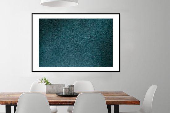 Image encadrée - Cadre photo structure cuir vert foncé 120x80 cm - Affiche encadrée (Décoration murale salon / chambre)