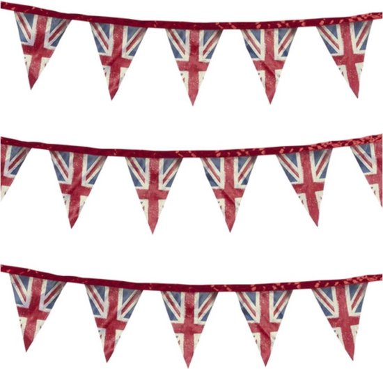 Bandierine Triangolari Union Jack Da 10 Metri - Smiffys - Per Feste A Tema Britannico E Incoronazione - 4