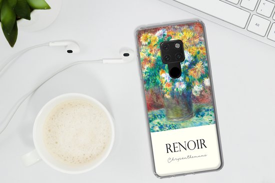 Telefoonhoesje Geschikt voor Huawei P40 Lite hoesje - Renoir - Chrysanthemums - Schilderij - Siliconen Telefoonhoesje Telefoonhoesje