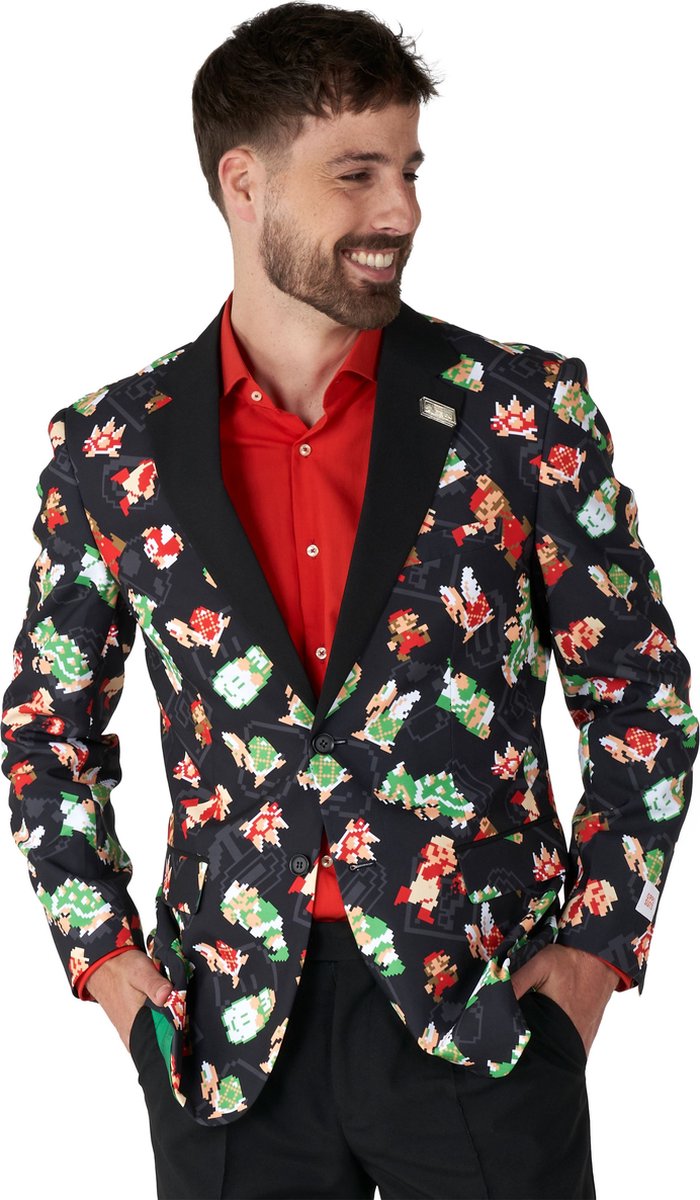 OppoSuits Super Mario Bros™ - Heren Blazer - Carnavalskleding - Nintendo Blazer - Zwart - Maat EU 52