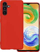 Hoes Geschikt voor Samsung A04s Hoesje Siliconen Back Cover Case - Hoesje Geschikt voor Samsung Galaxy A04s Hoes Cover Hoesje - Rood.