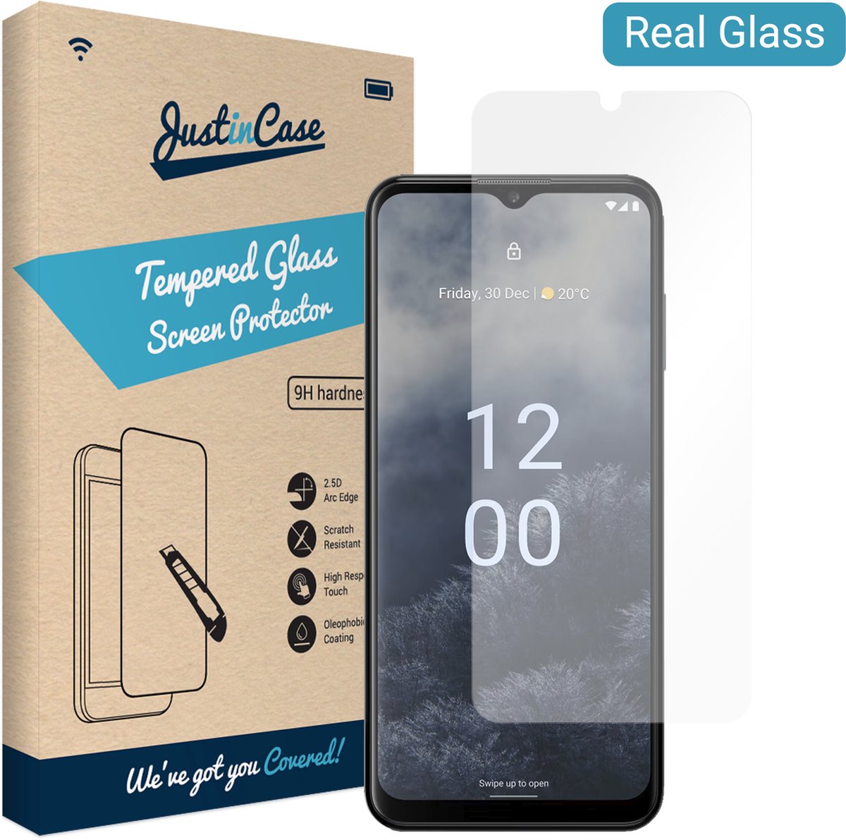 Just in Case screenprotector geschikt voor Nokia G60 - Screenprotector Gehard Glas