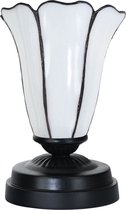 Art Deco Trade - Tiffany lage tafellamp zwart met Liseron "Akkerwinde"