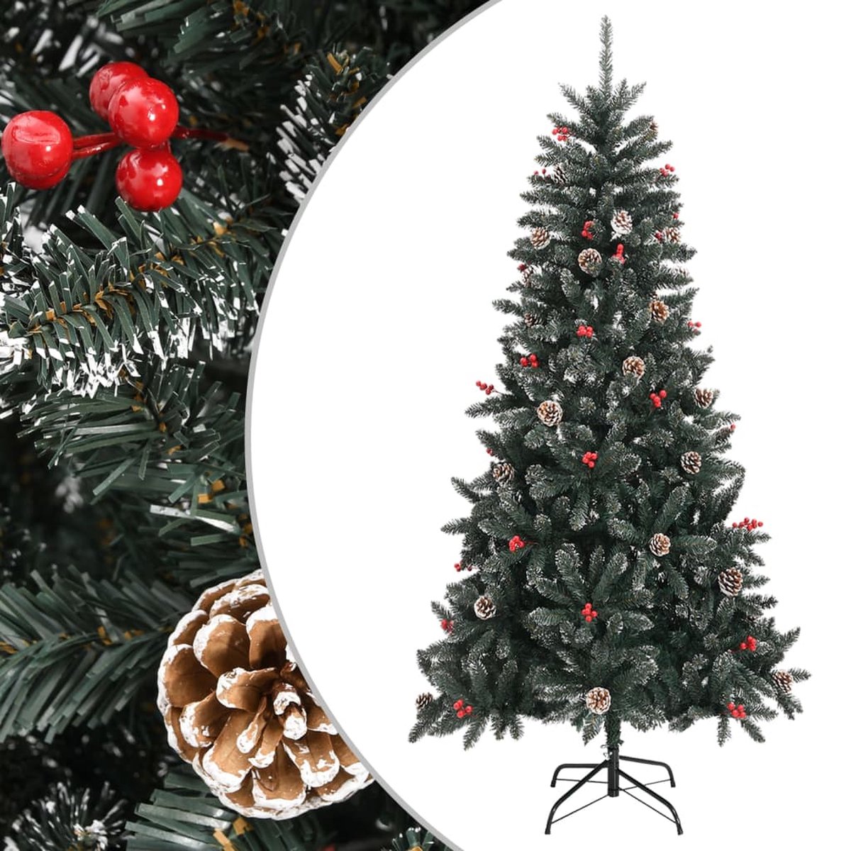 Prolenta Premium - Kunstkerstboom met standaard 210 cm PVC groen