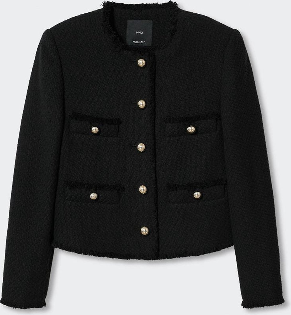 Mango Blazer Tweed Jasje Met Zakken 47050162 99 Dames Maat - M