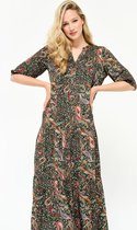 LOLALIZA Maxi-jurk met paisley-print - Khaki - Maat 40
