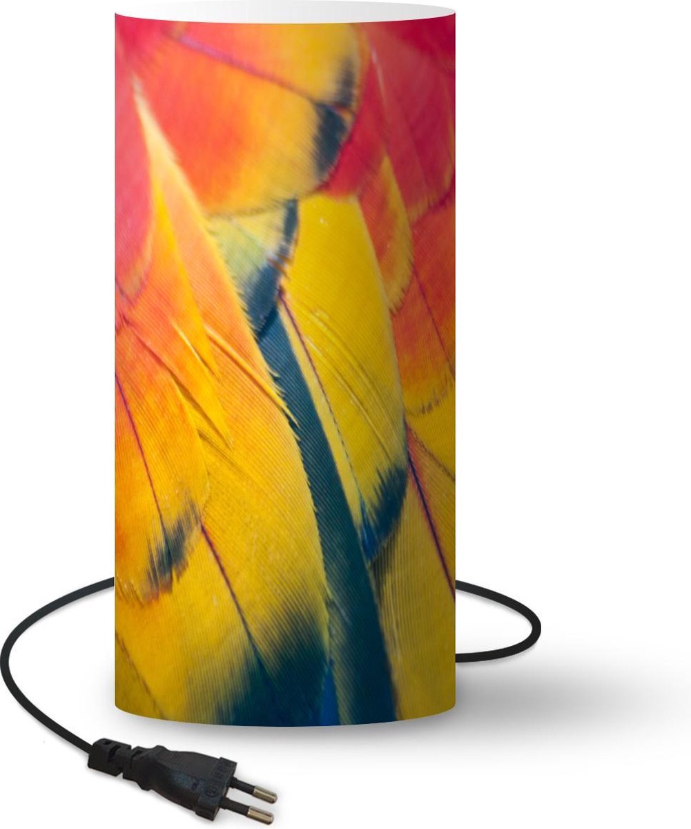 Lamp - Nachtlampje - Tafellamp slaapkamer - Veren structuur van een papegaai - 33 cm hoog - Ø15.9 cm - Inclusief LED lamp