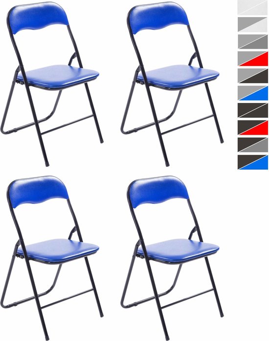 CLP Felix Set van 4 klapstoelen blauw/zwart