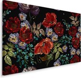 Schilderij -  Prachtige Gekleurde bloemen  , Wanddecoratie , Premium print