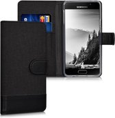 kwmobile telefoonhoesje voor Samsung Galaxy A3 (2016) - Hoesje met pasjeshouder in antraciet / zwart - Case met portemonnee