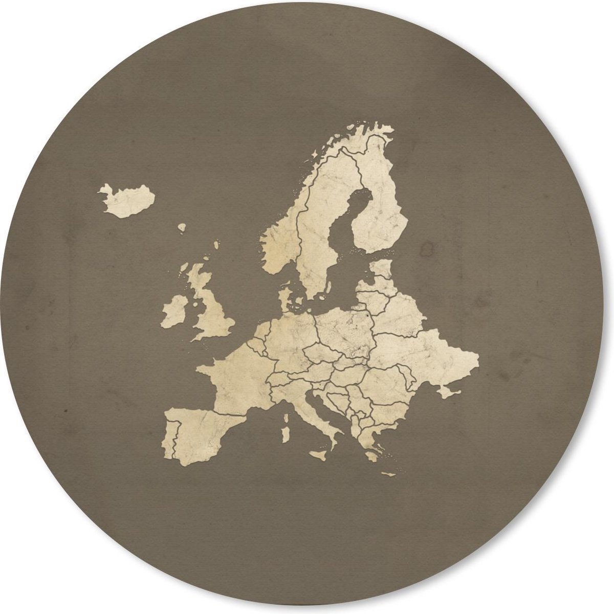 Muismat rond 50x50 cm - Mousepad Kaarten - Europa - Vintage - Grenzen - Ronde muismatten