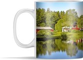 Mok - Bos met kleurrijke Scandinavische huizen - 350 ml - Beker